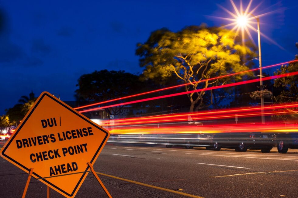 DUI Driver's License Check Point signage